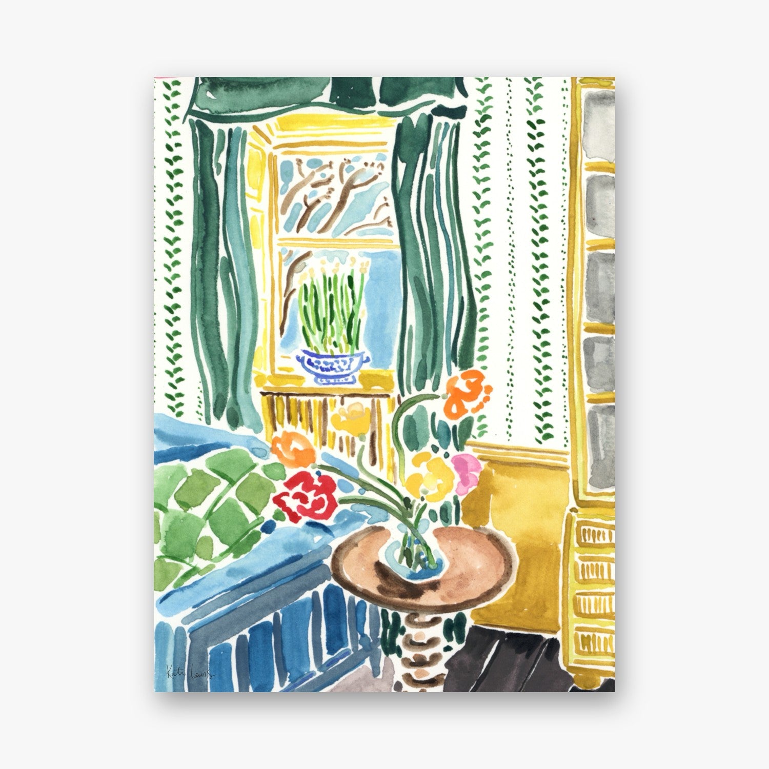 Sunlit Room with Flowers by Kate Lewis