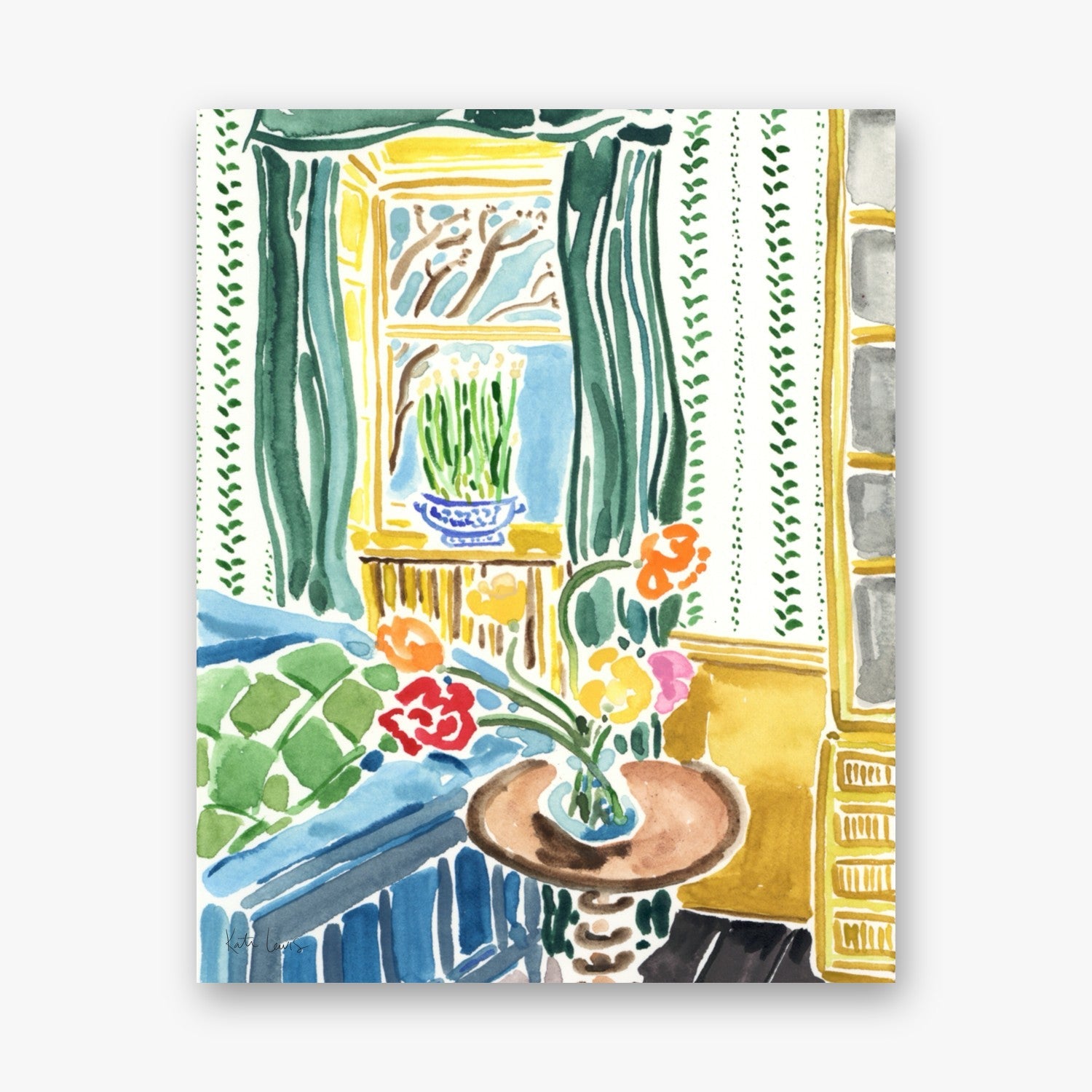 Sunlit Room with Flowers
