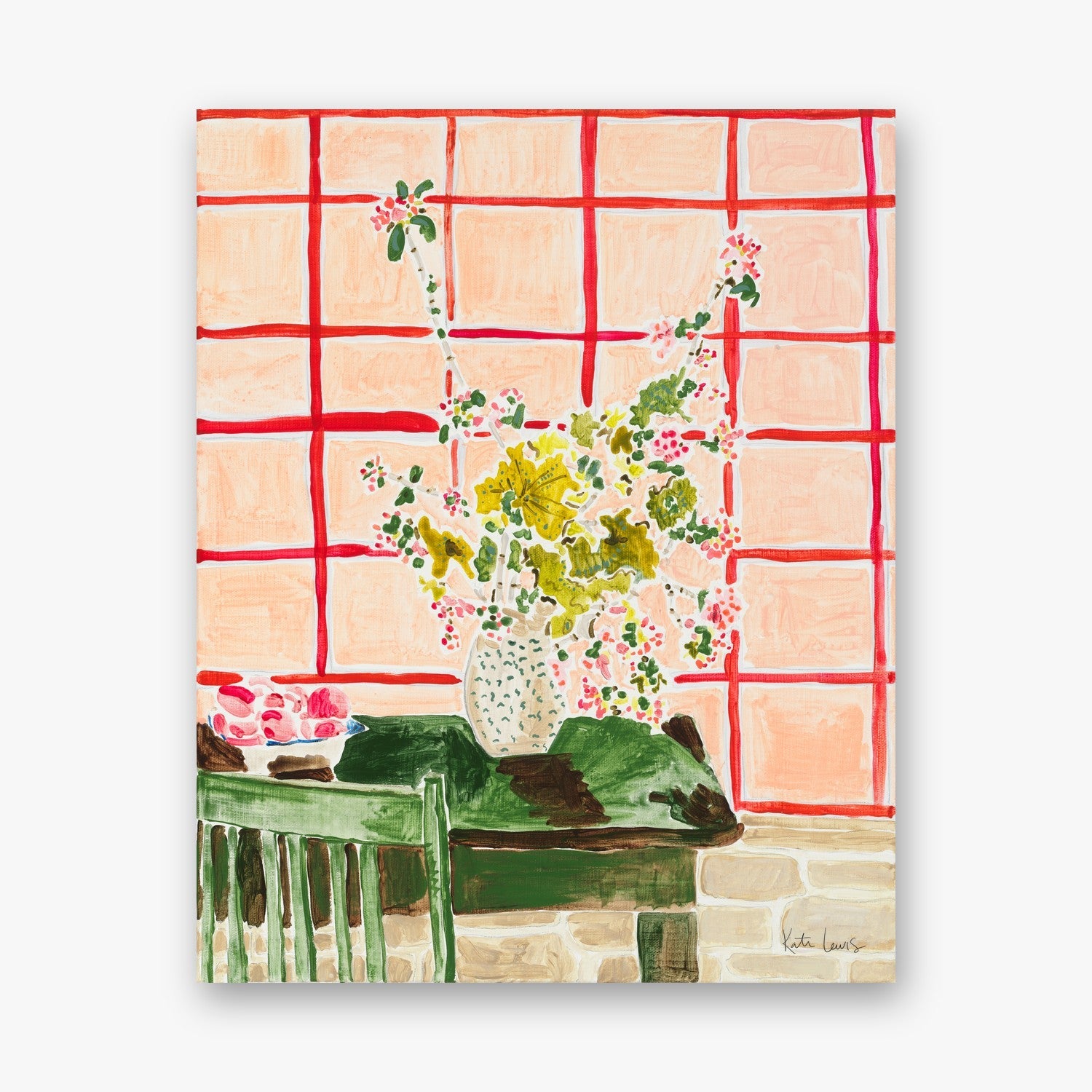 Sunroom with Apples on Green Table
