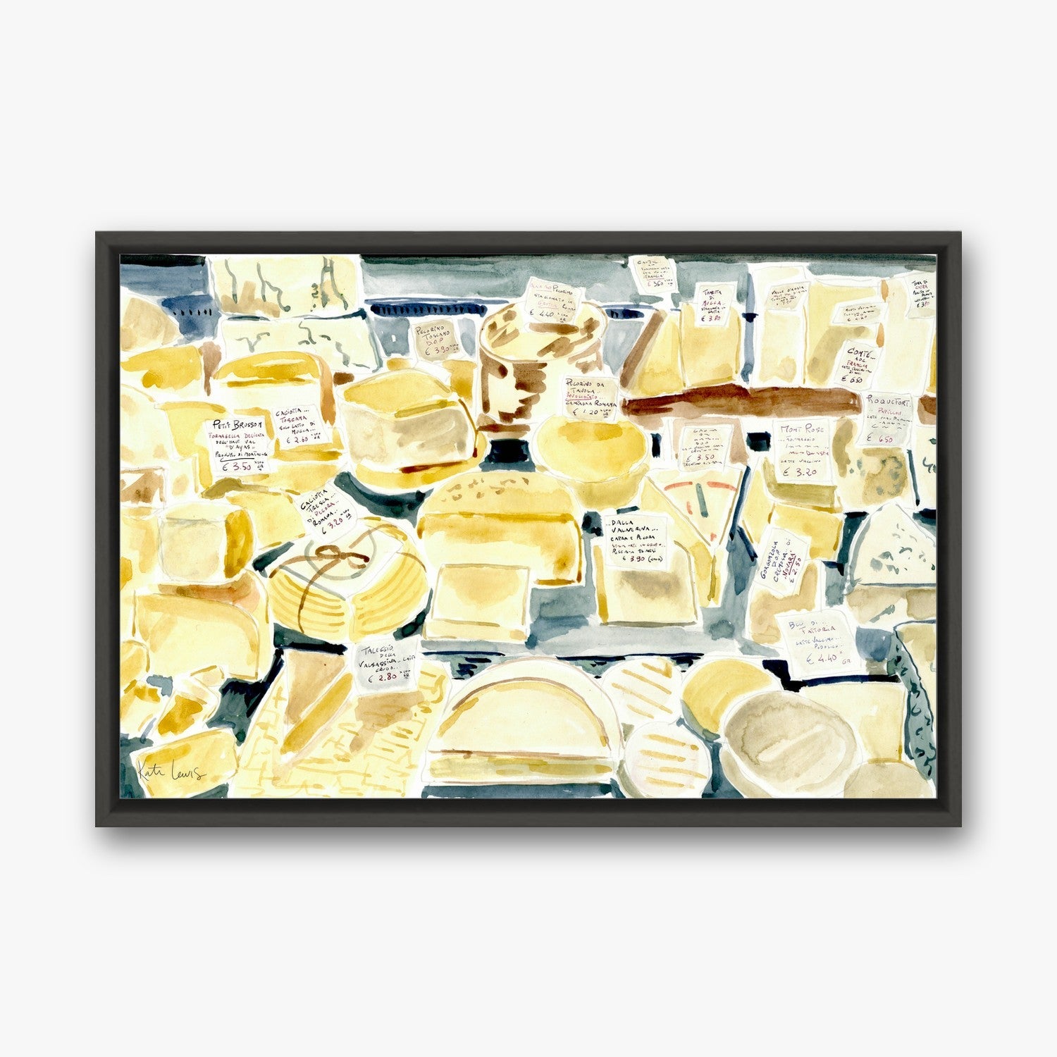 The Cheese Shop in a Black float frame