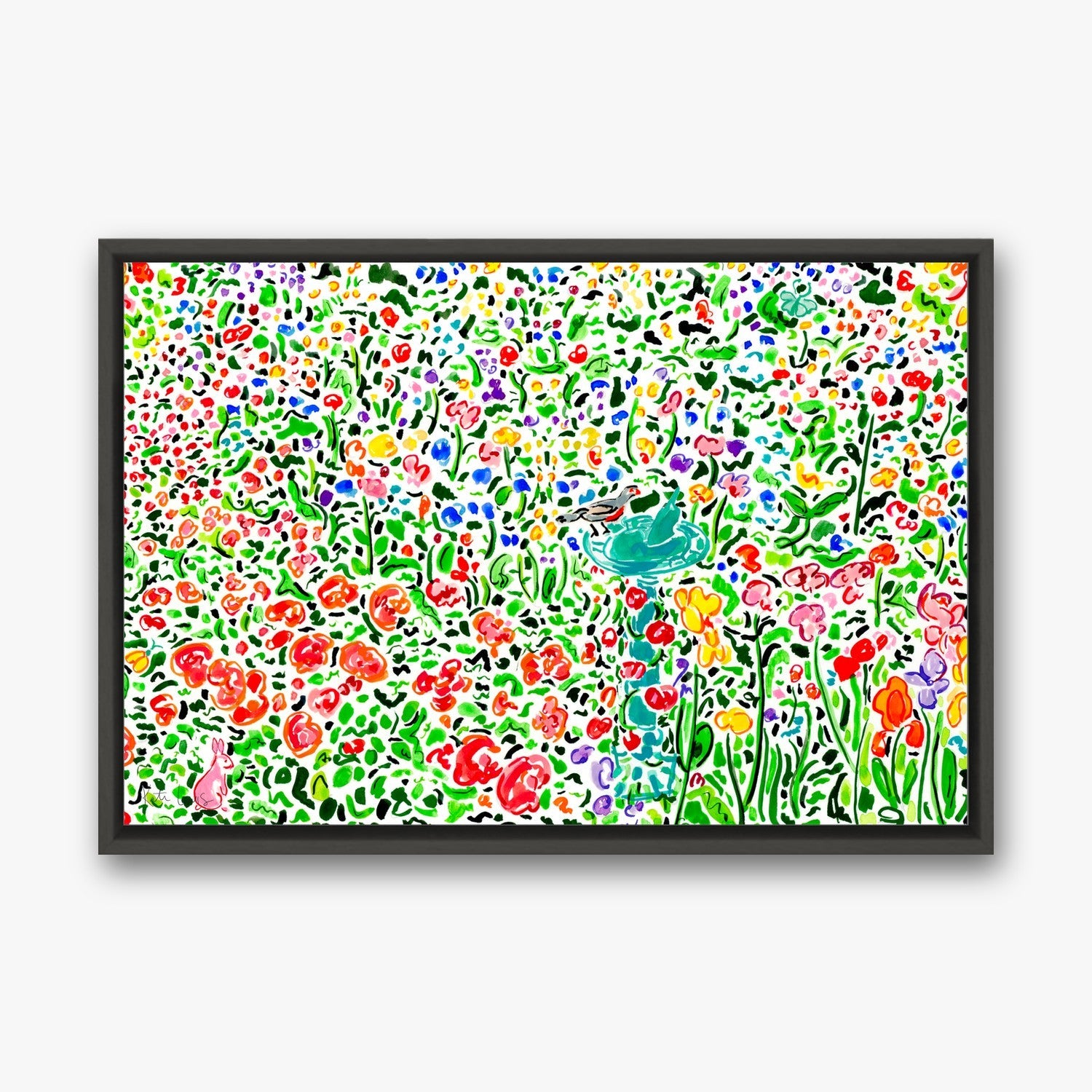 The Garden Awakens in a Black float frame