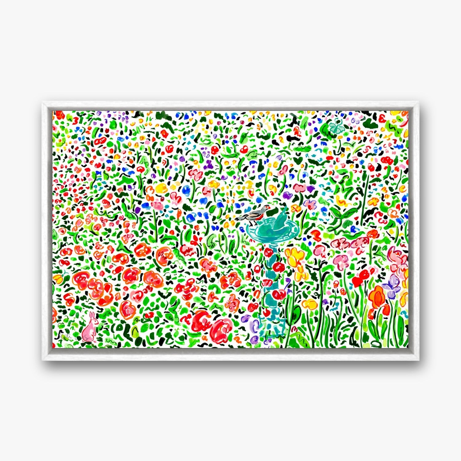 The Garden Awakens in a White float frame