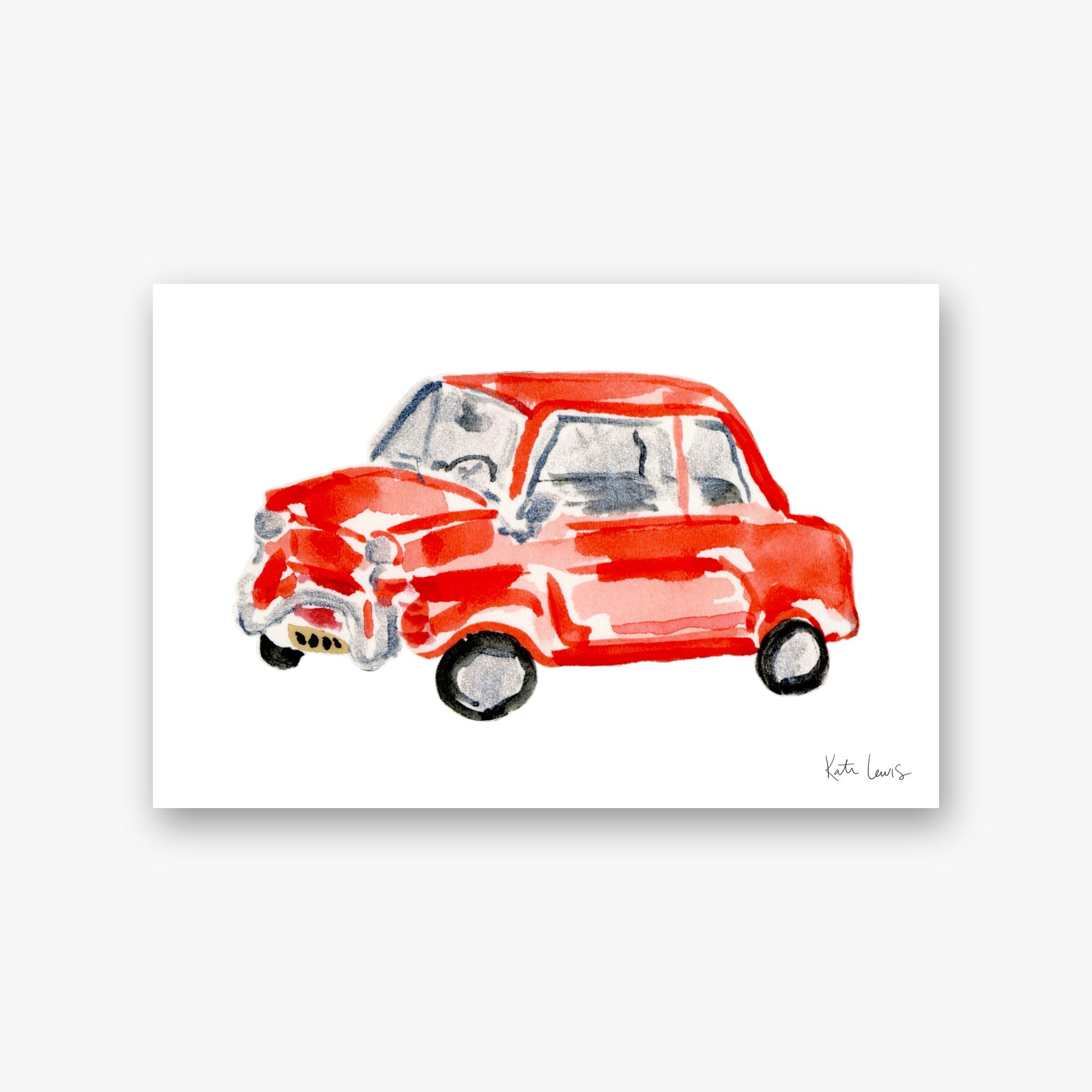 The Little Red Car — art print by Kate Lewis