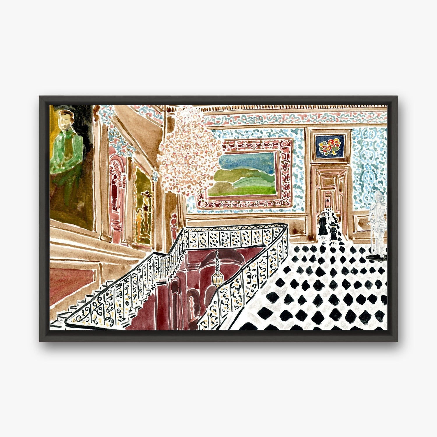The Long Corridor in a Black float frame