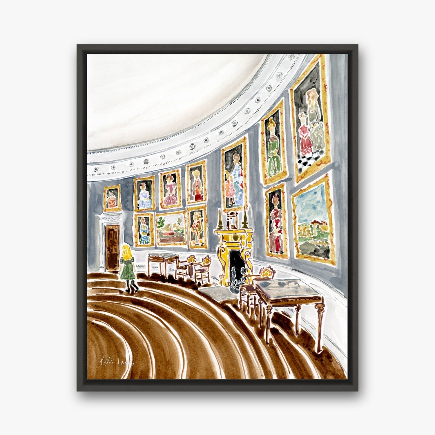The Portrait Corridor in a Black float frame