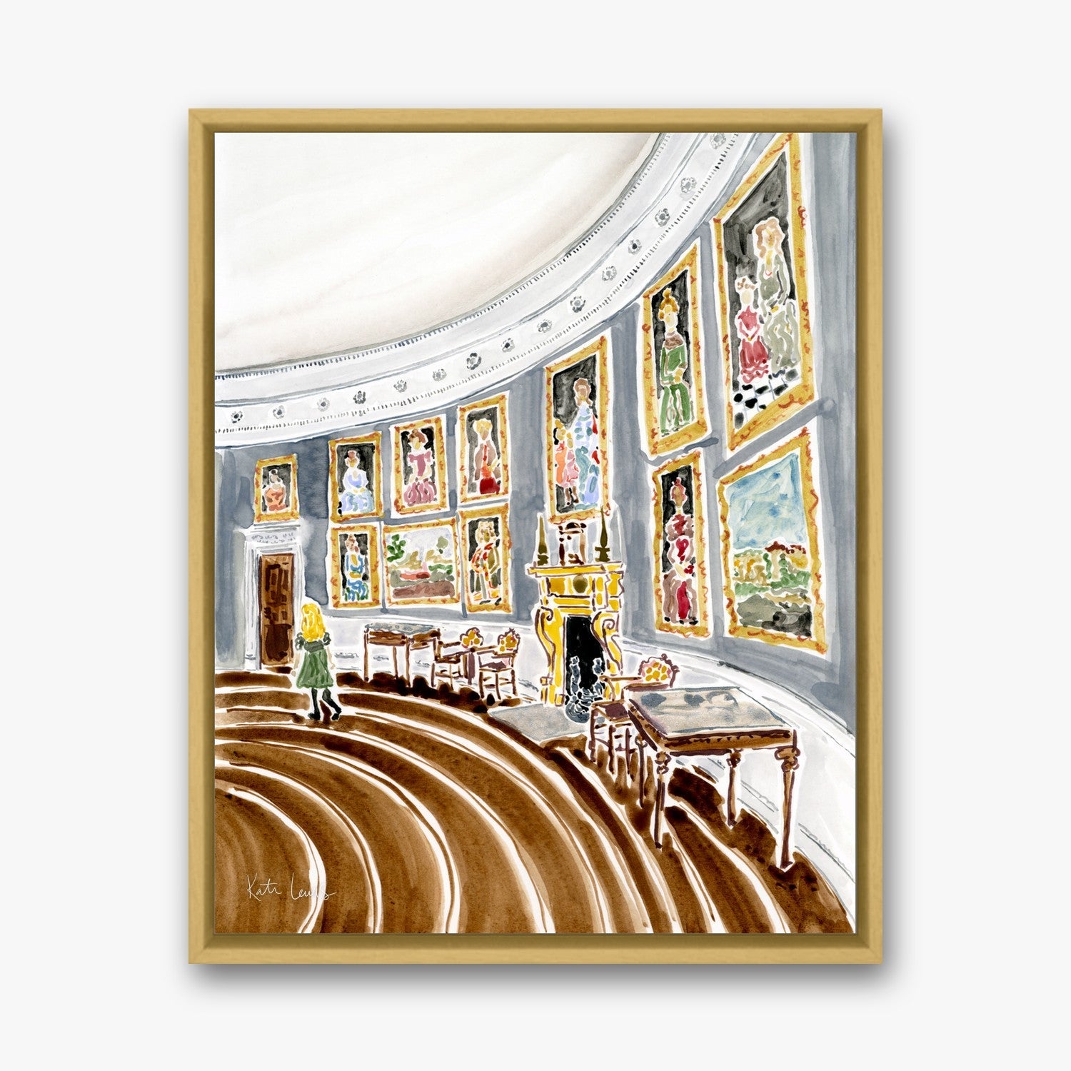 The Portrait Corridor in a Gold float frame