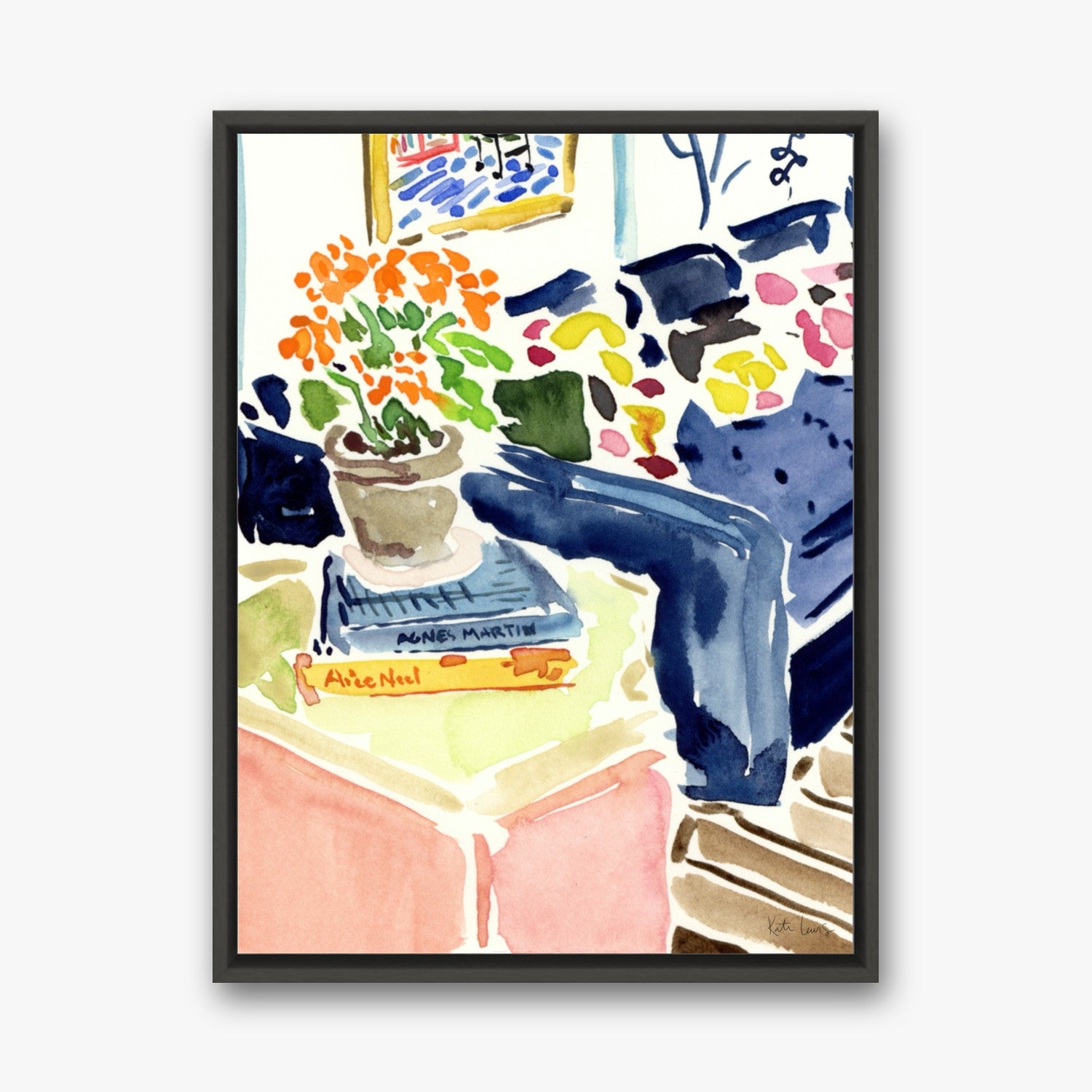 The Sitting Room by Kate Lewis in a black frame