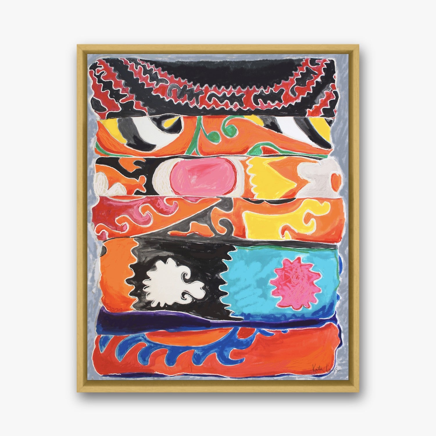 The Stack by Kate Lewis in a gold frame