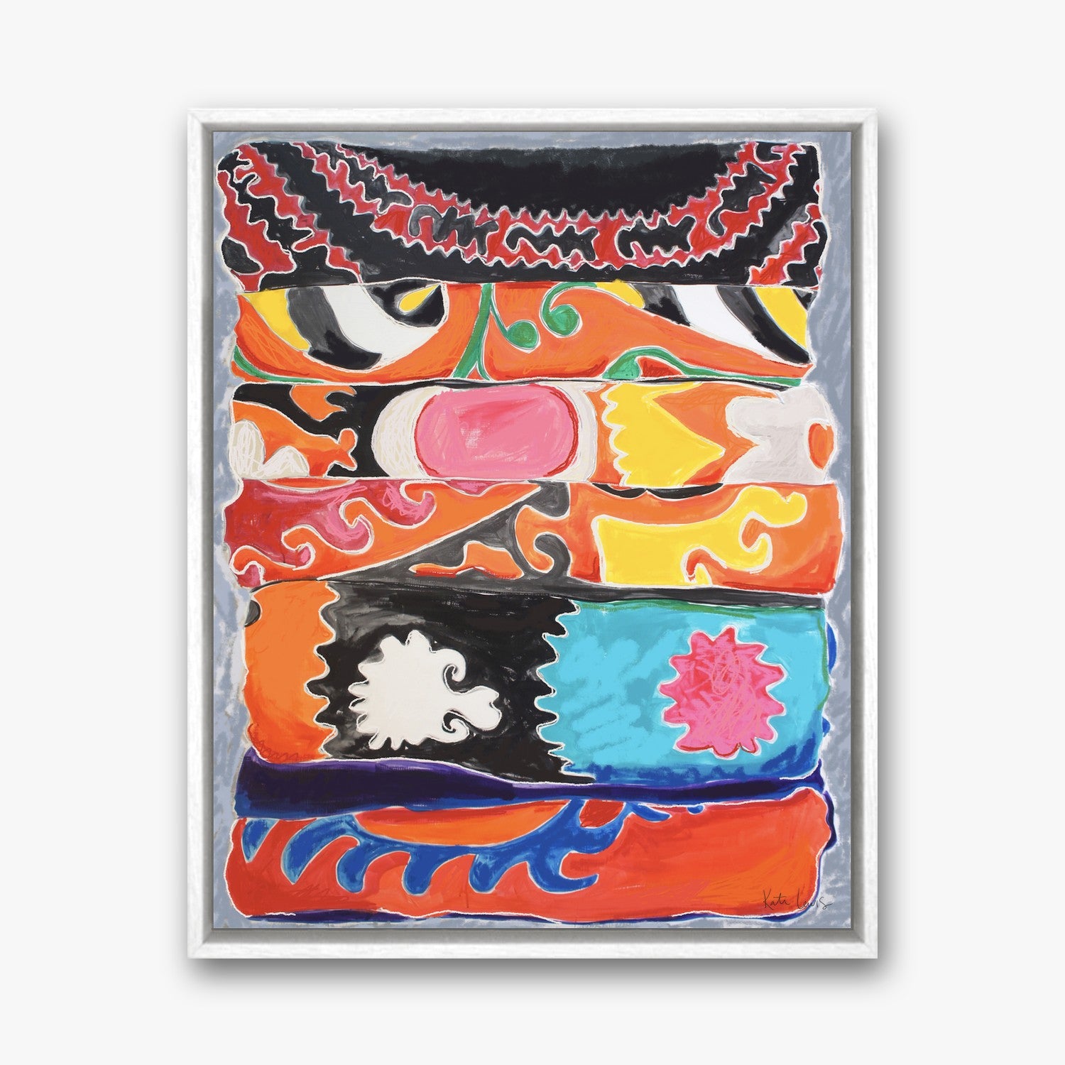 The Stack by Kate Lewis in a white frame
