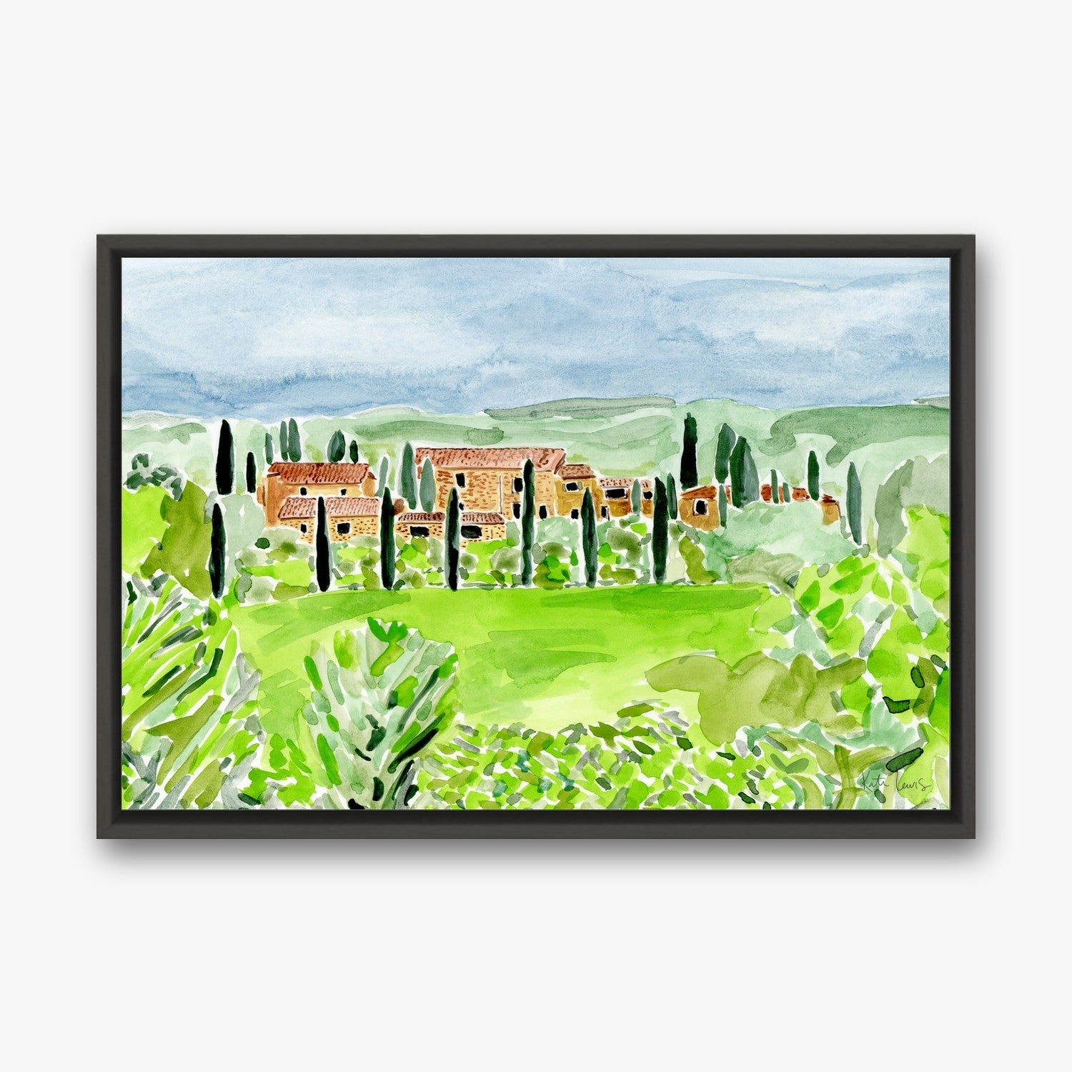 The Villa in a Black float frame