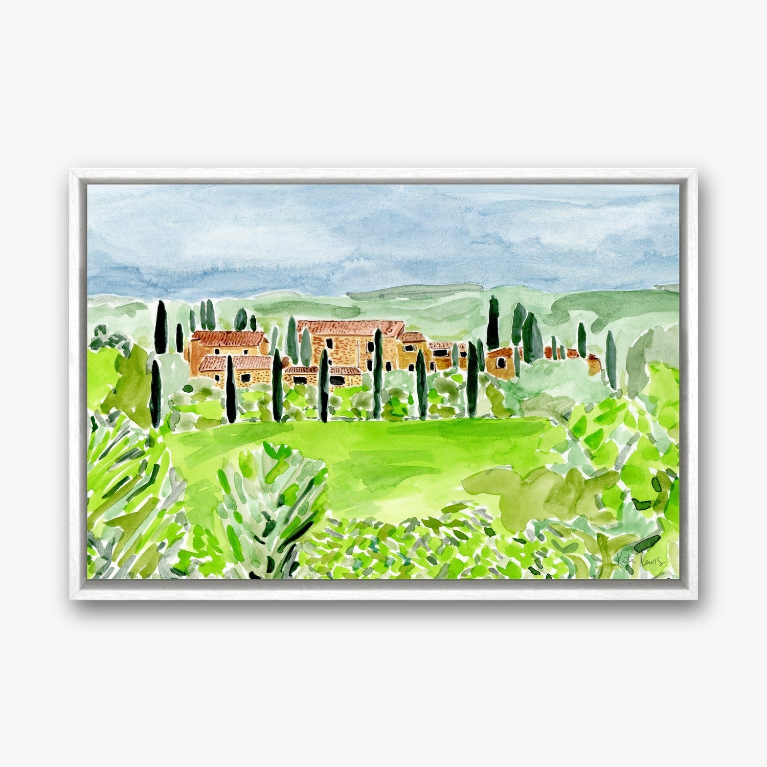 The Villa in a White float frame