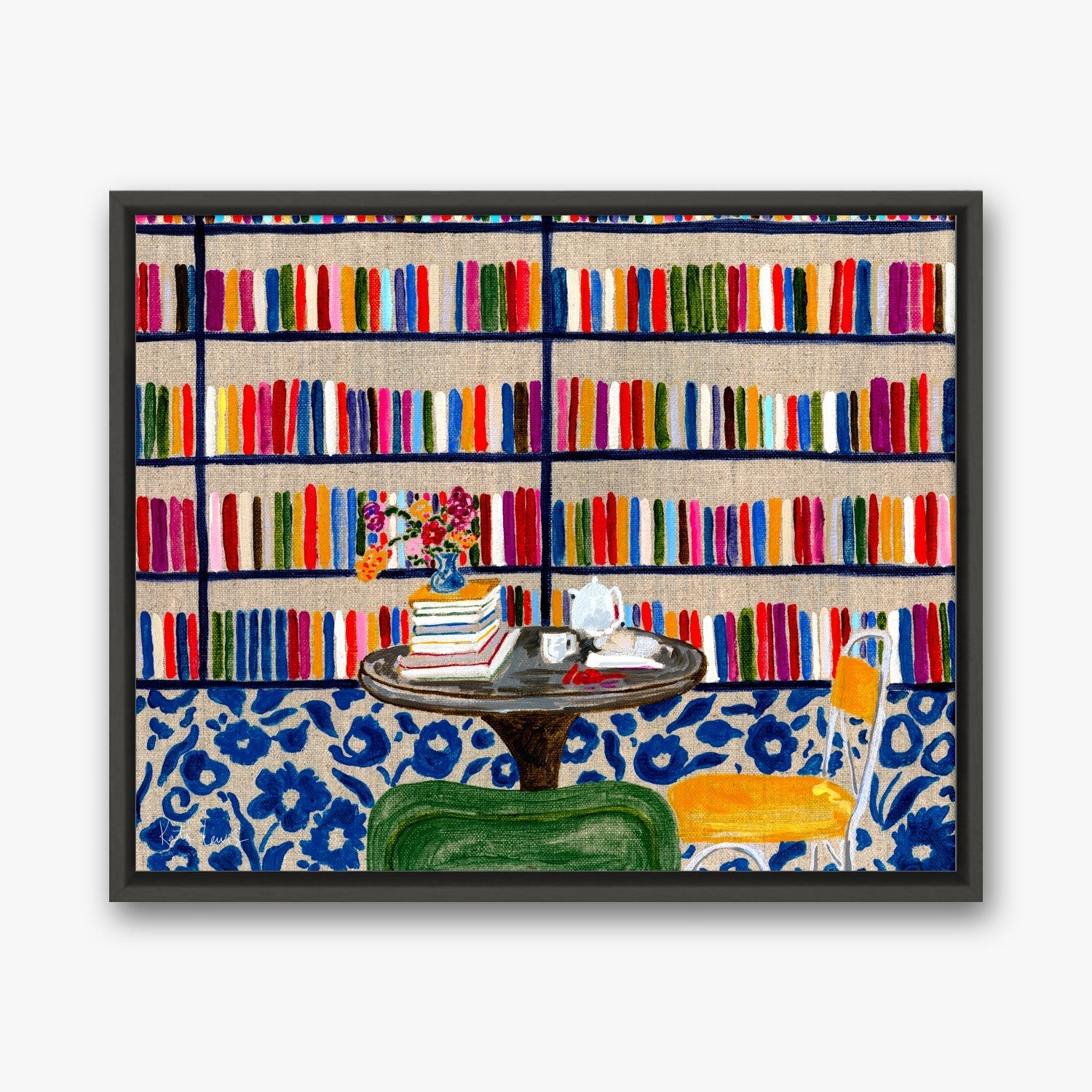 Turn the Page in a Black float frame