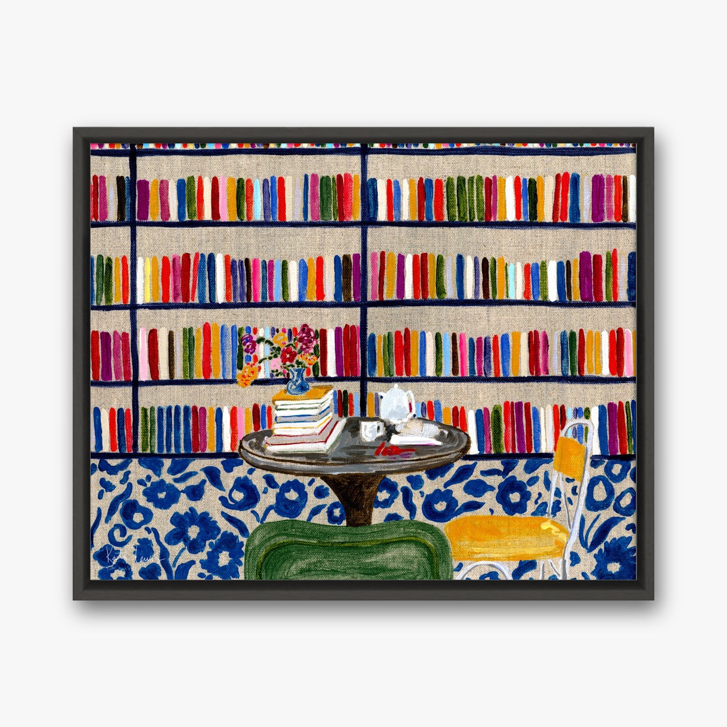 Turn the Page by Kate Lewis in a black frame