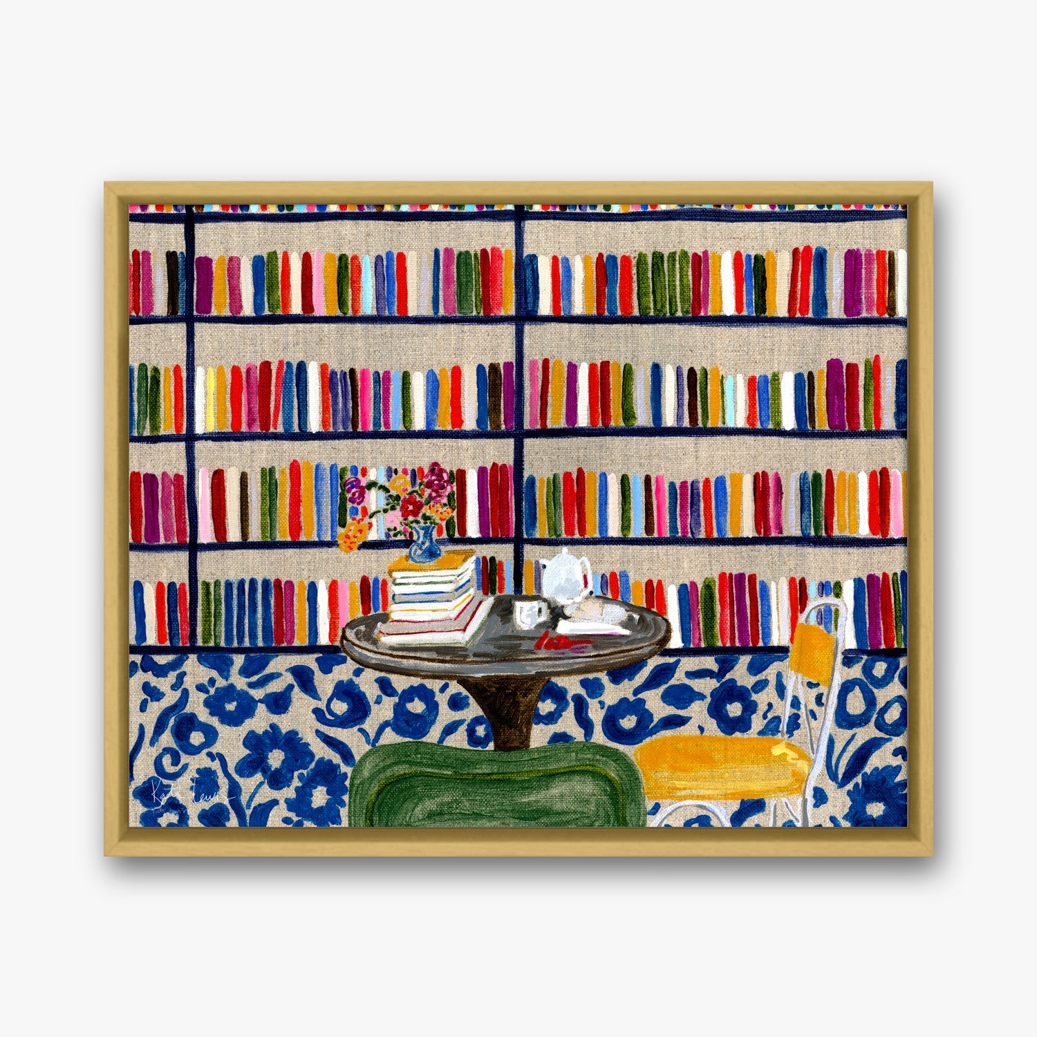 Turn the Page by Kate Lewis in a gold frame