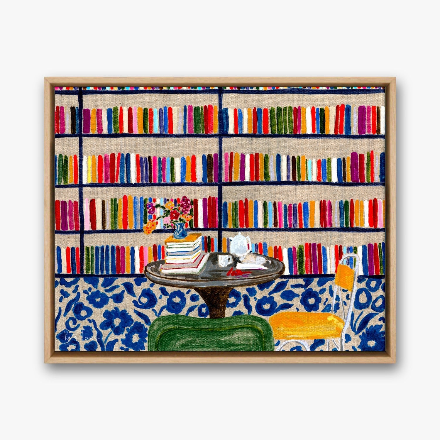 Turn the Page in a Natural Oak float frame