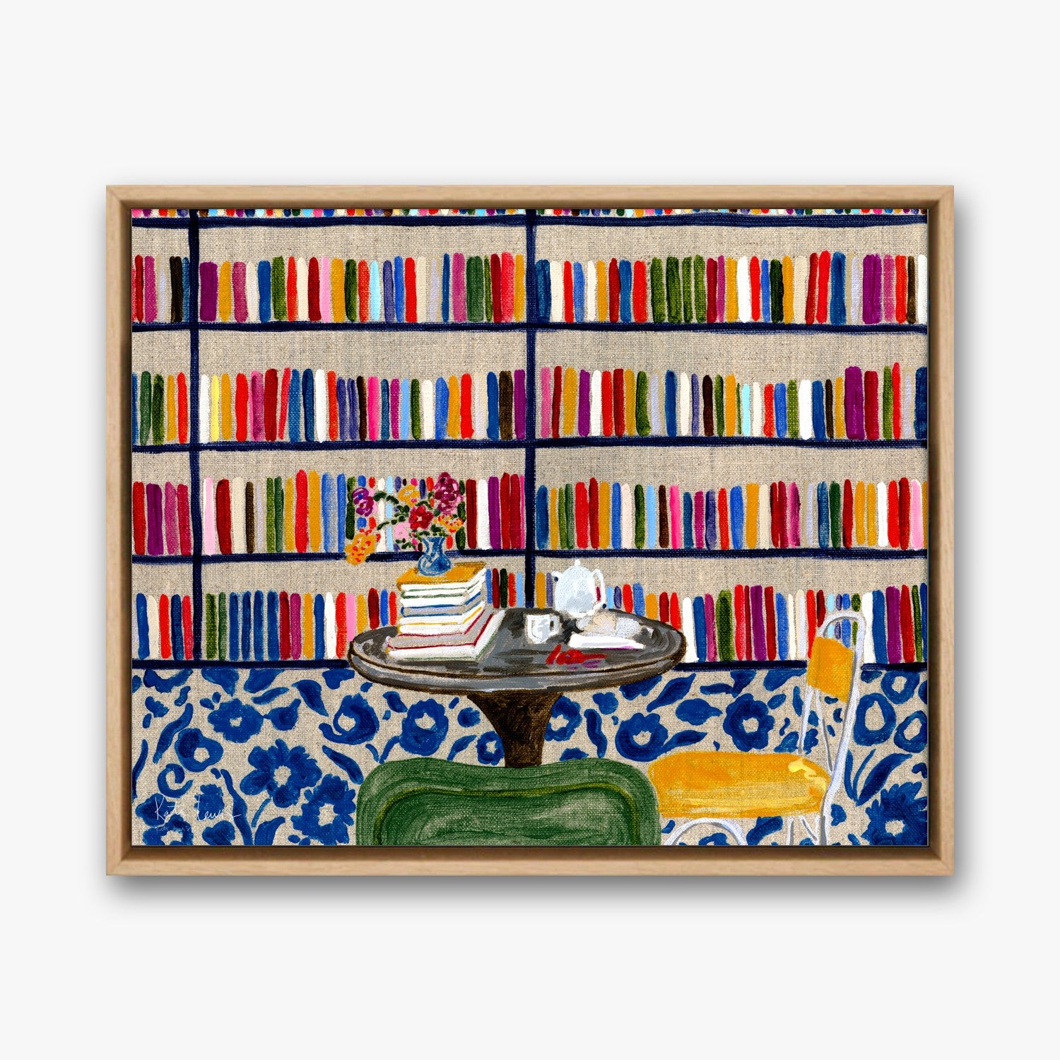 Turn the Page by Kate Lewis in a natural oak frame