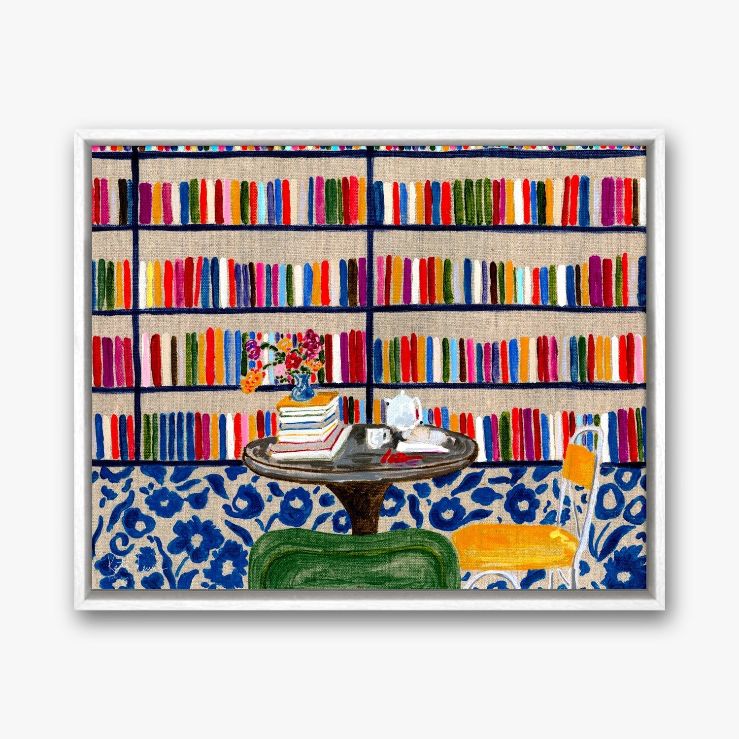 Turn the Page in a White float frame