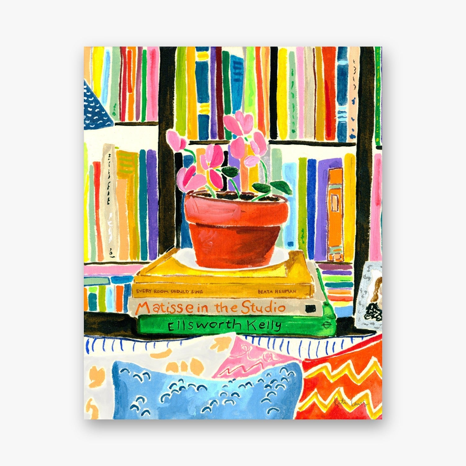 Violets with Books