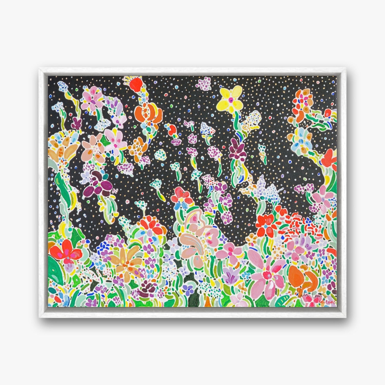 Where the Wildflowers Gather in a White float frame